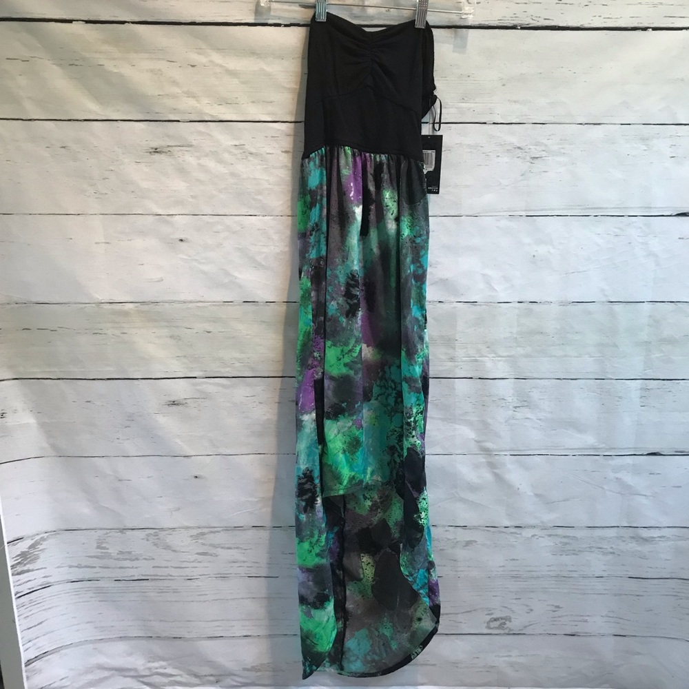 NWT Hurley tube dress, hi-lo style, blue/green
